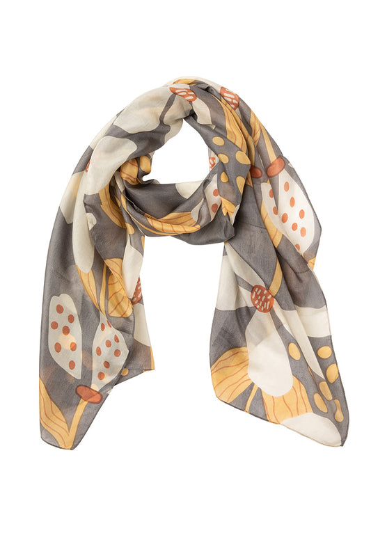 Indus Silk Scarf Wetland Orchid Storm/Almond/Rust