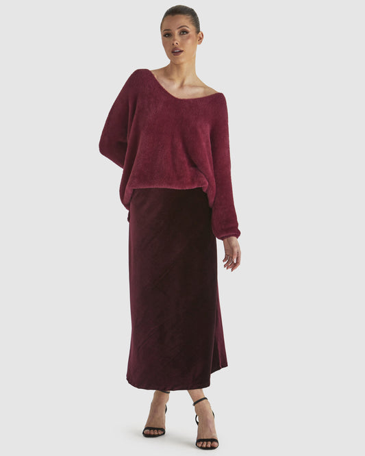 Electra Knit Wine Red