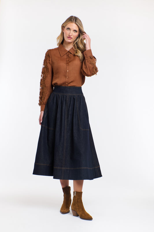 Marion Denim Skirt Dark Denim