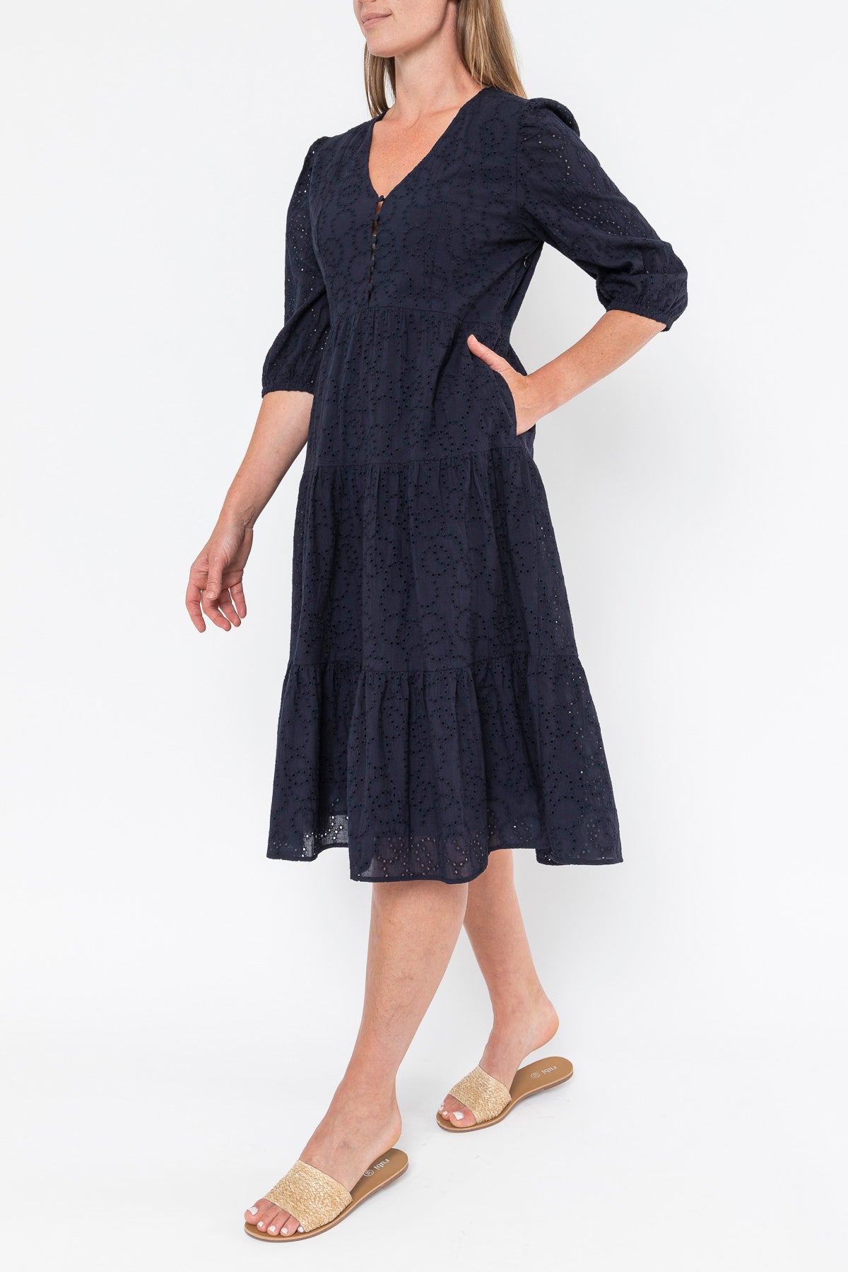 Jump Broderie Dress Ink Navy