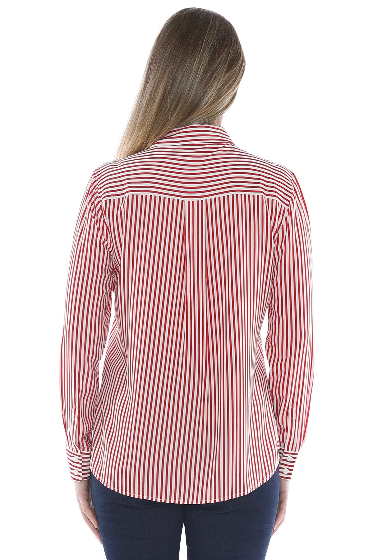Mono Stripe Shirt Poppy/Ivory