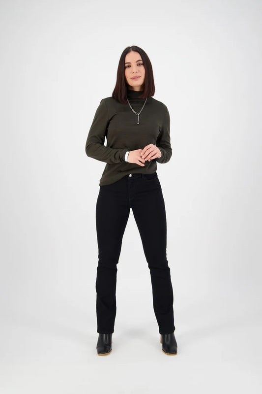 Straight Leg Full Length Jean Black Denim