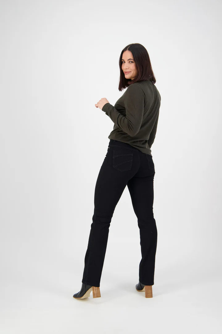 Straight Leg Full Length Jean Black Denim