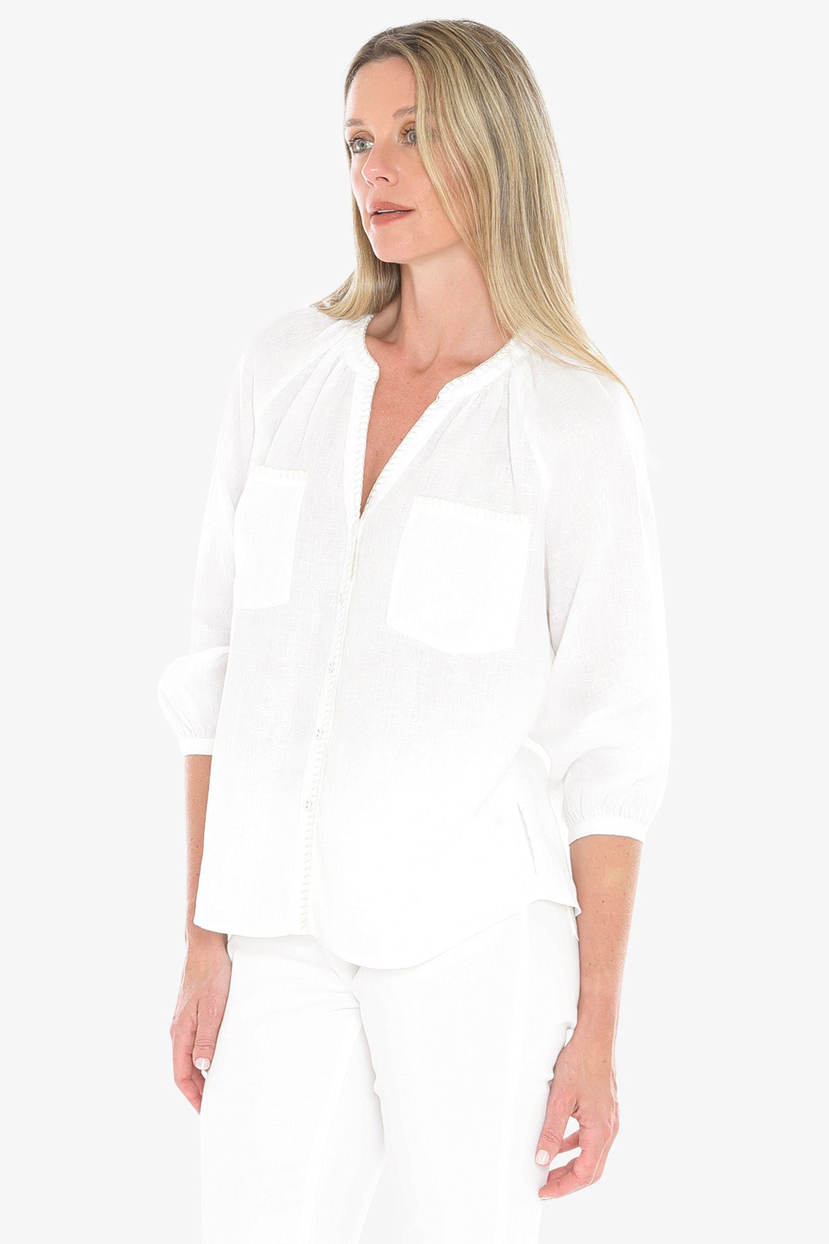 2 Pocket L/S Shirt White