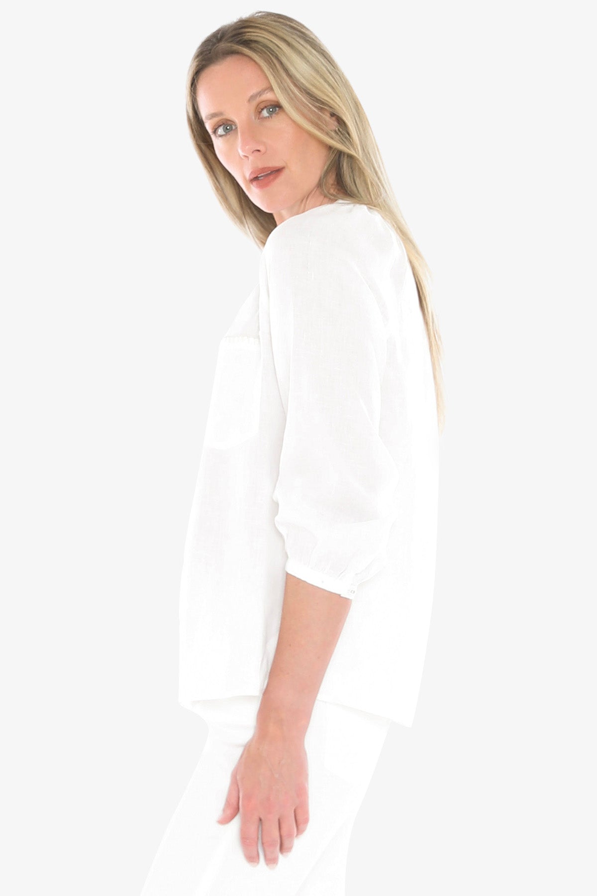 2 Pocket L/S Shirt White