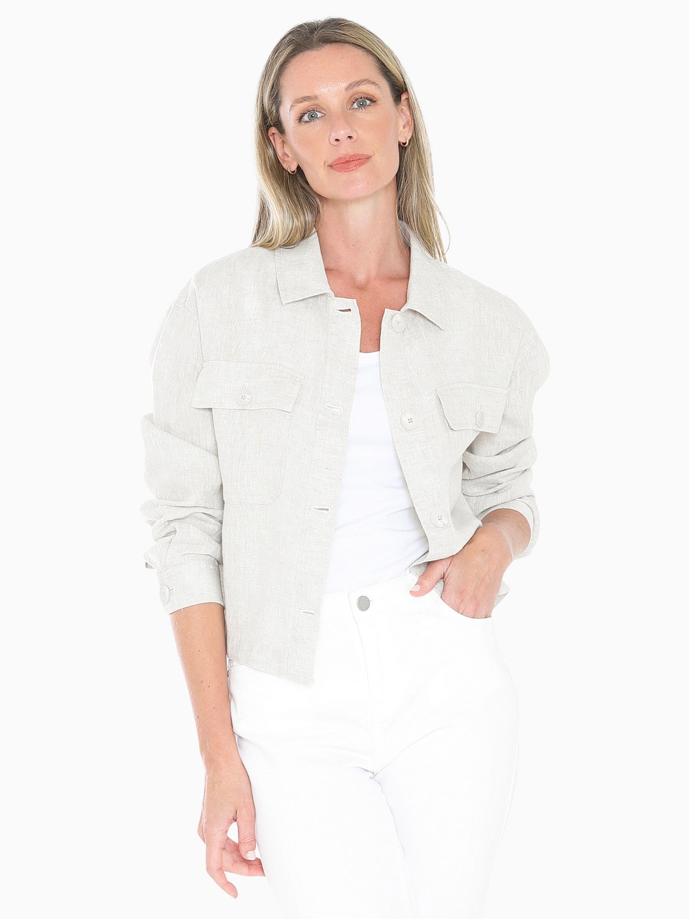 Boxy Jacket Nat Flax