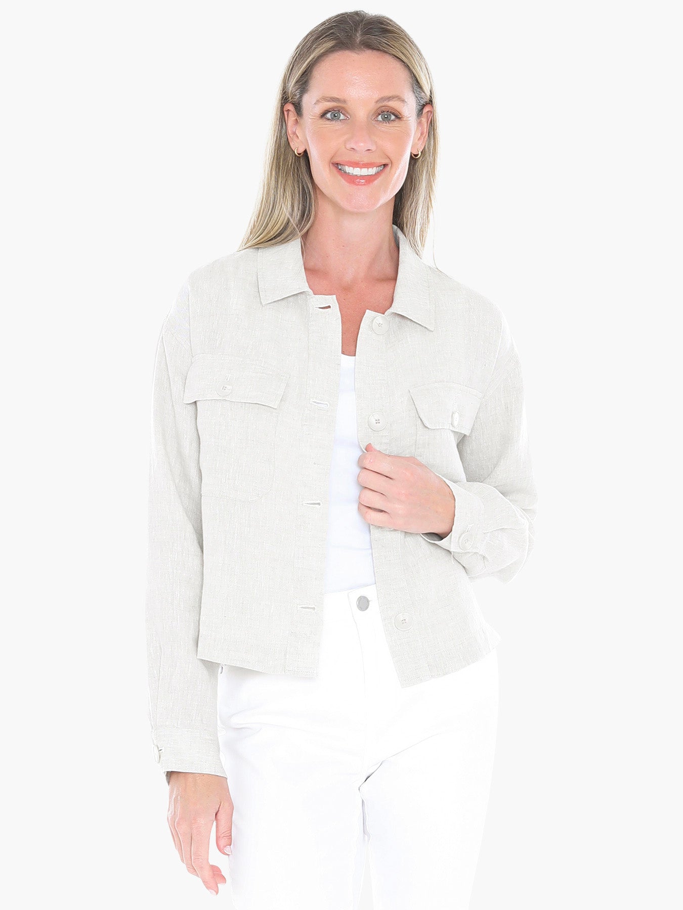 Boxy Jacket Nat Flax