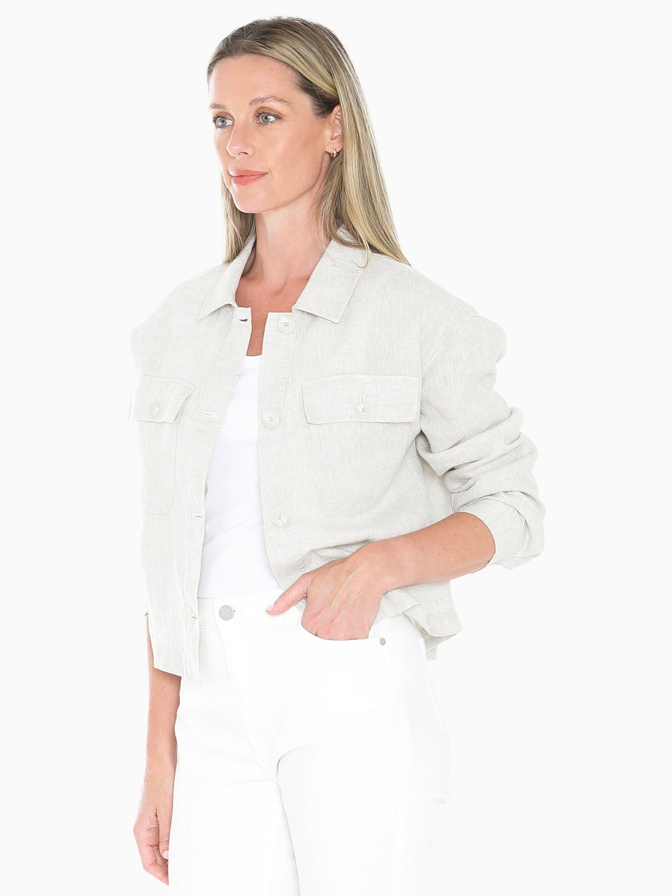 Boxy Jacket Nat Flax