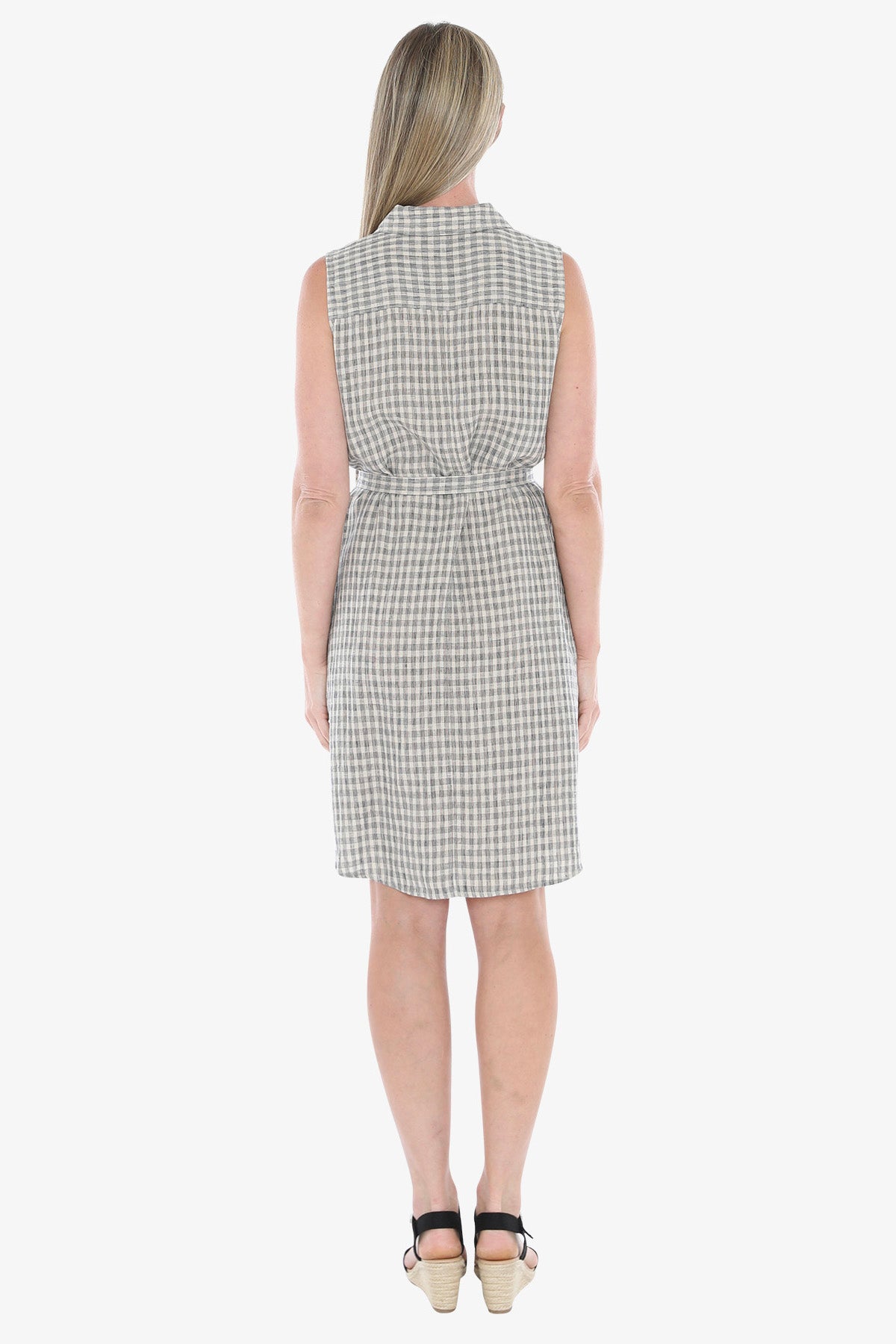 Grid Check Dress Sand/Ink