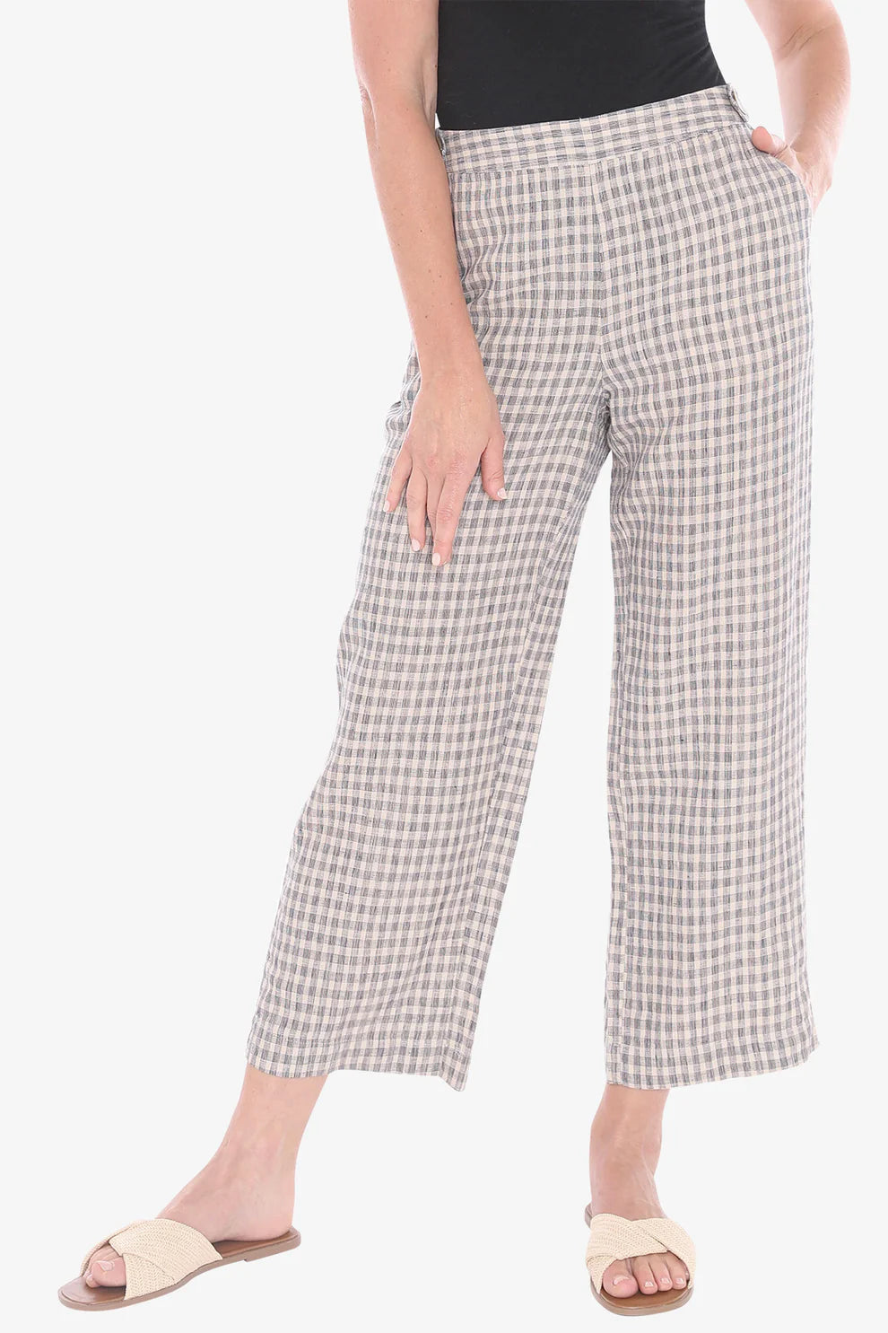 Grid Check Pant Sand/Ink