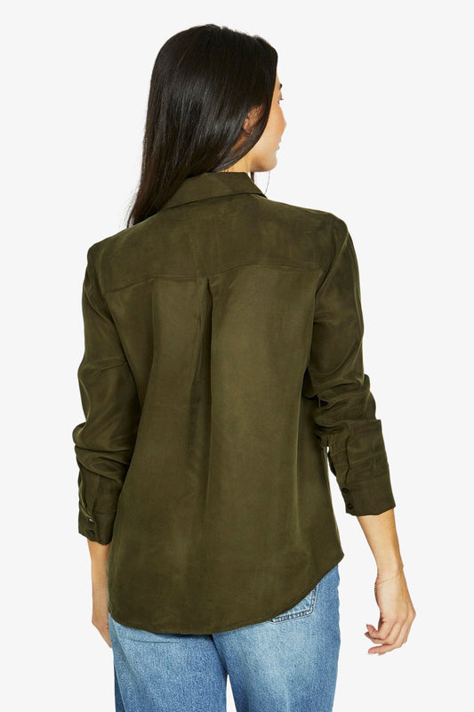 Cupro Shirt Dark Olive