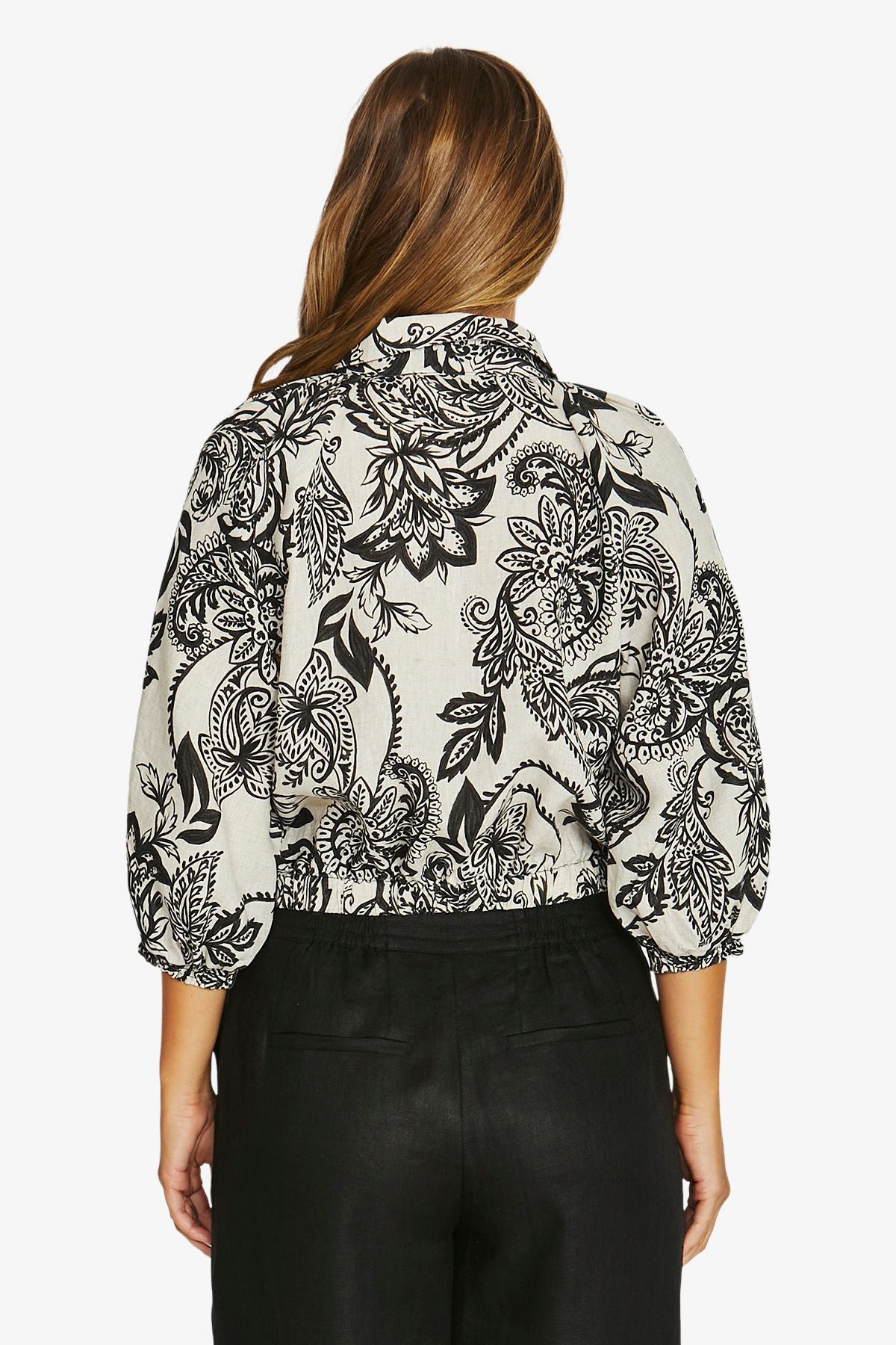 Bohemia Tie Top Black/Flax