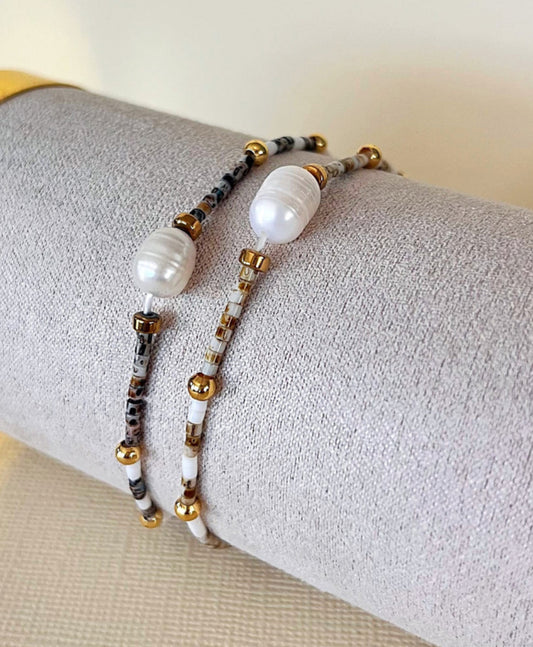 Drew Beaded Pearl Bracelet Duo