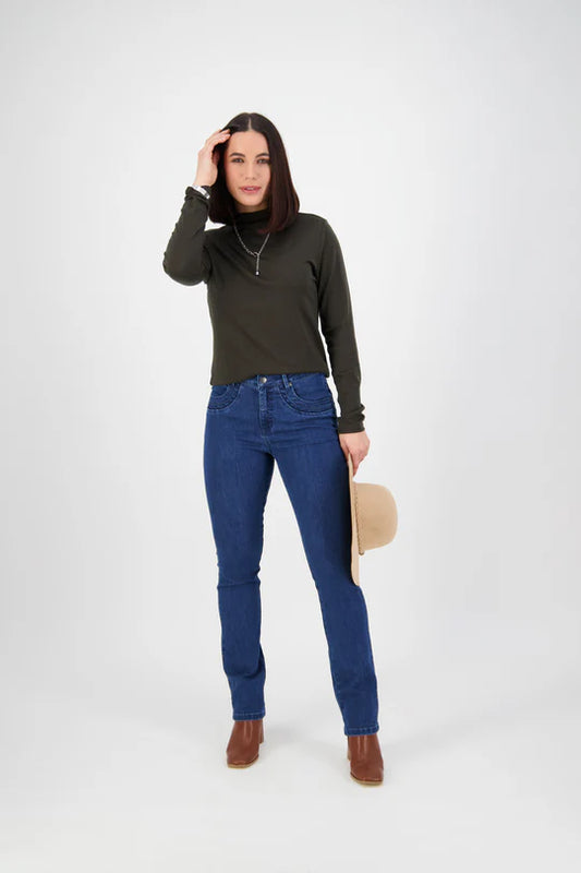 Slim Leg Full Length Jean Blue Denim 9901