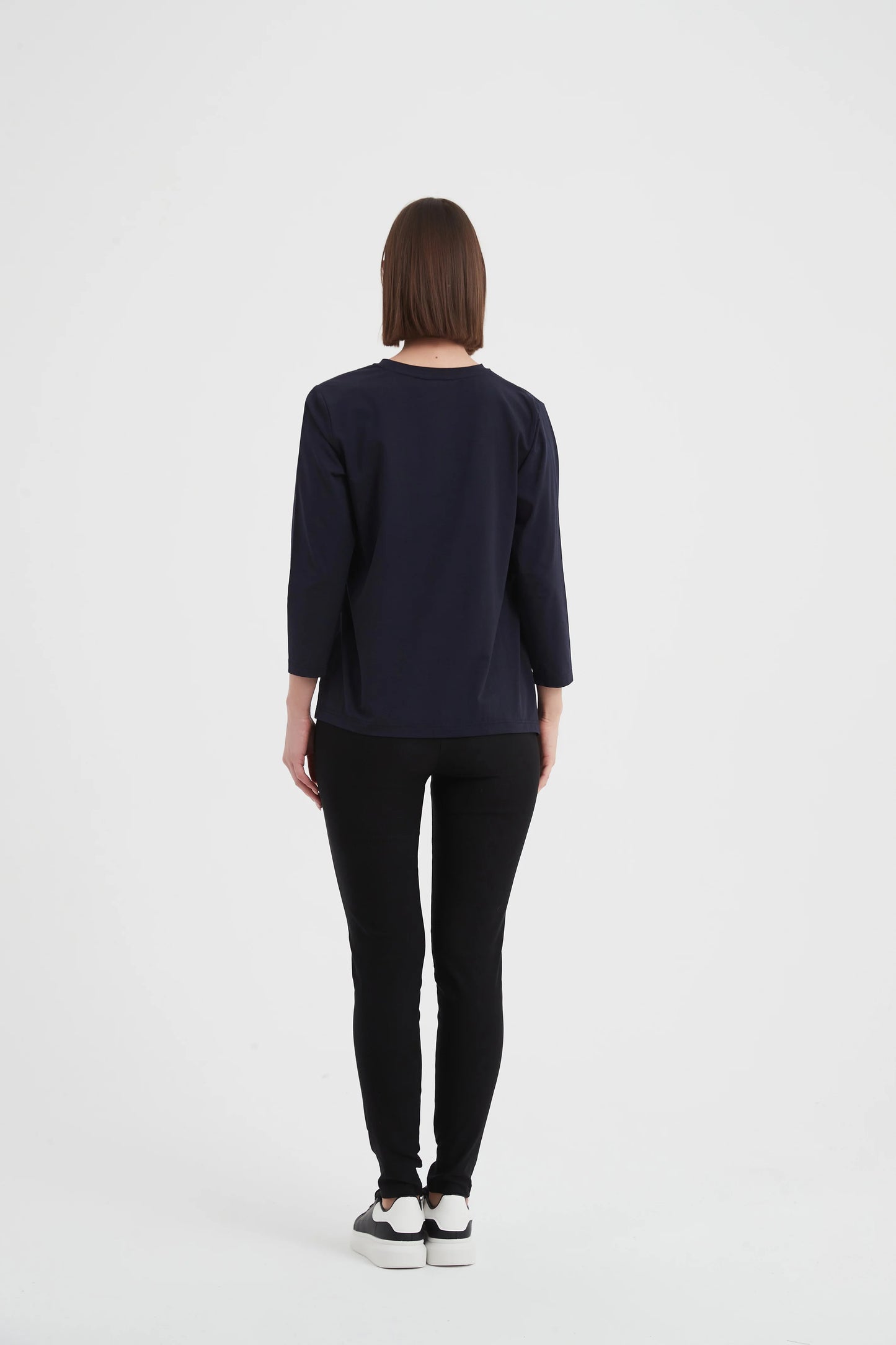 3/4 Sleeve Asymmetric Top