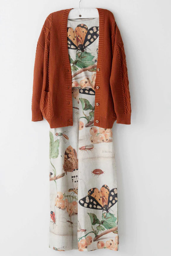 Charlie Cardigan in Rust Organic Cotton