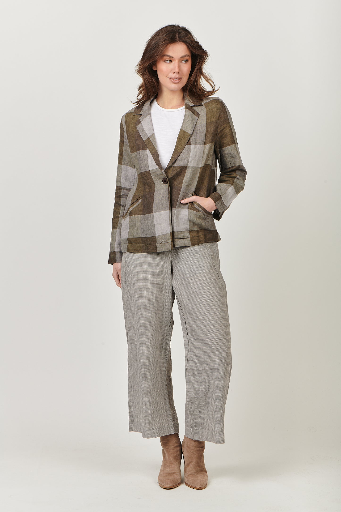 Linen Jacket GA500 Breen Plaid