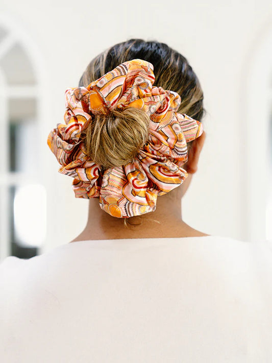 Aboriginal Journeys in the Sun Hair Scrunchie Larg