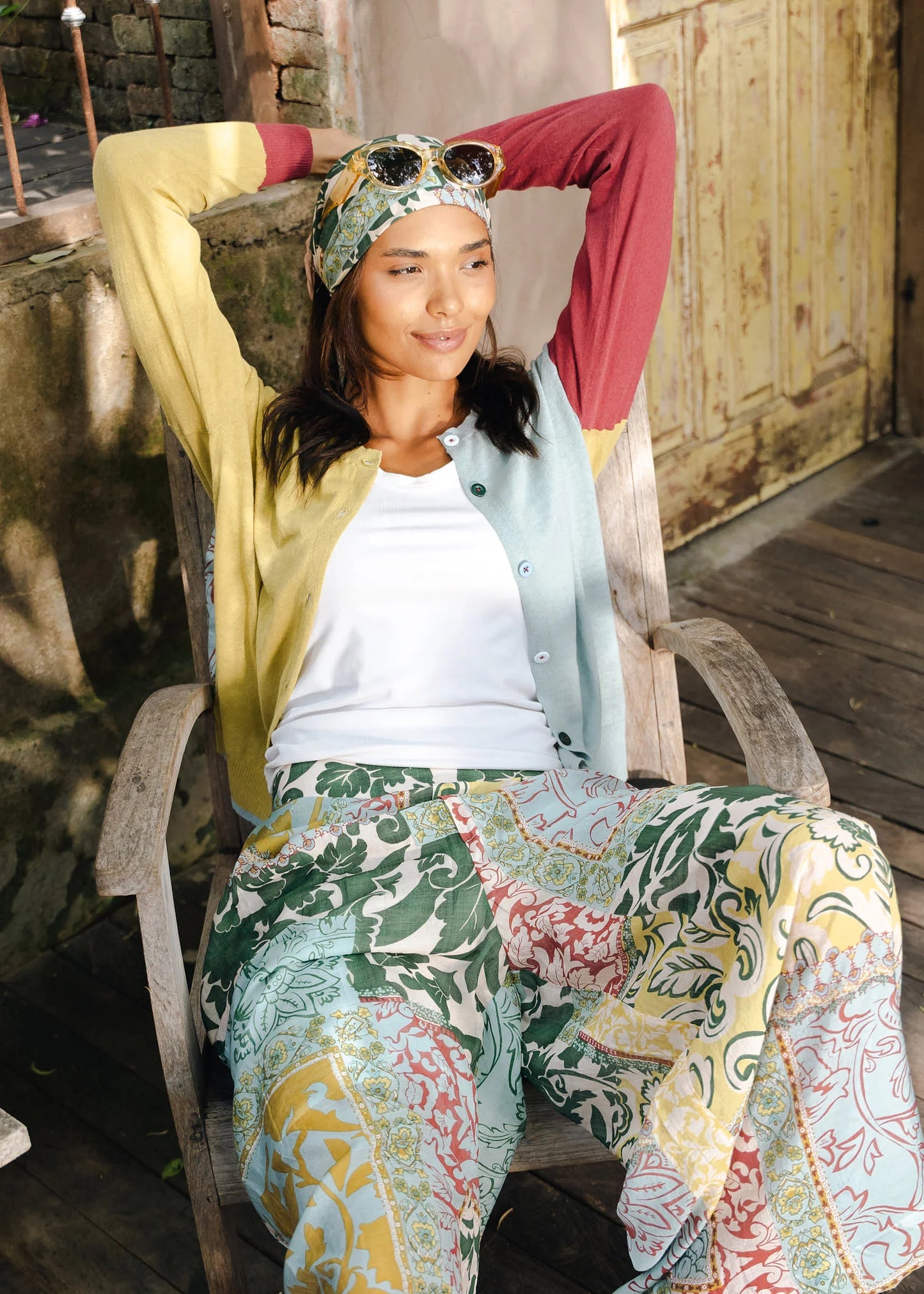 Colour Block Cardi Acacia