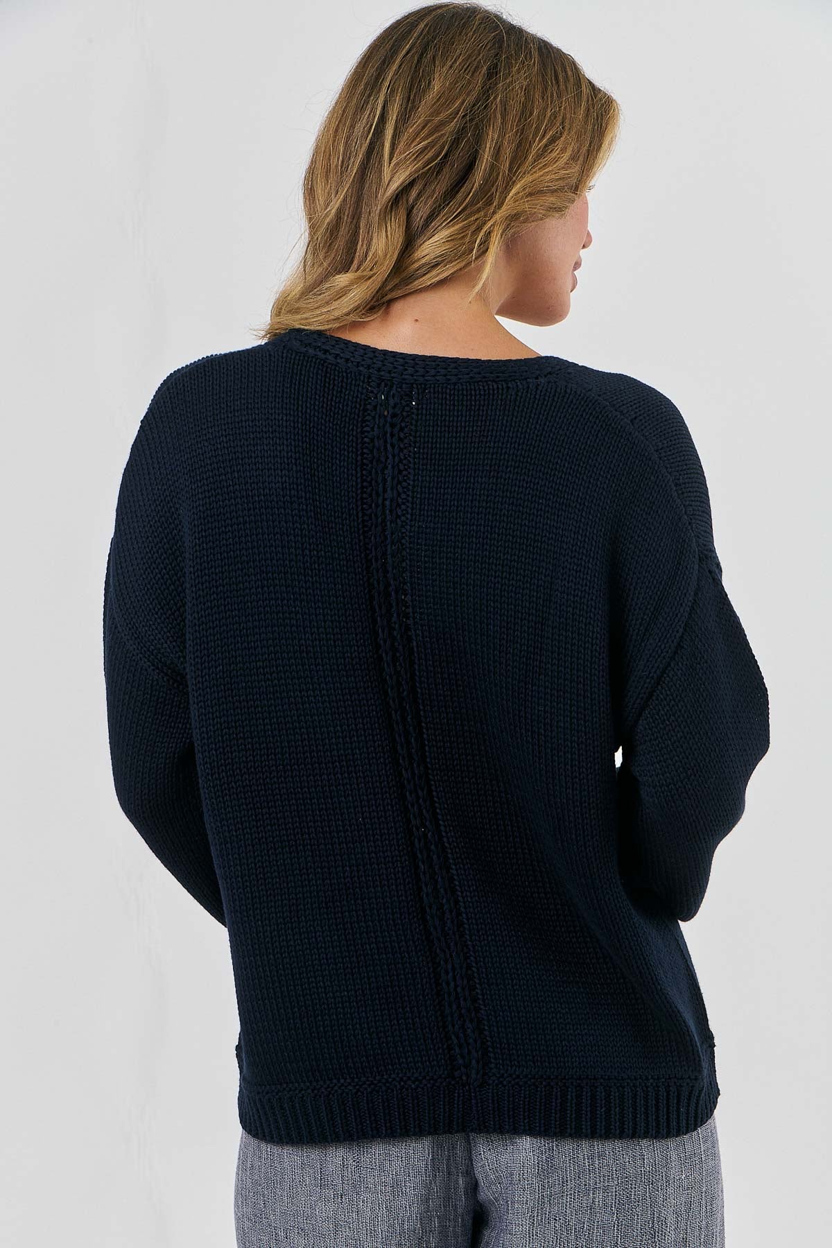 Cotton Knit Sweater Midnight