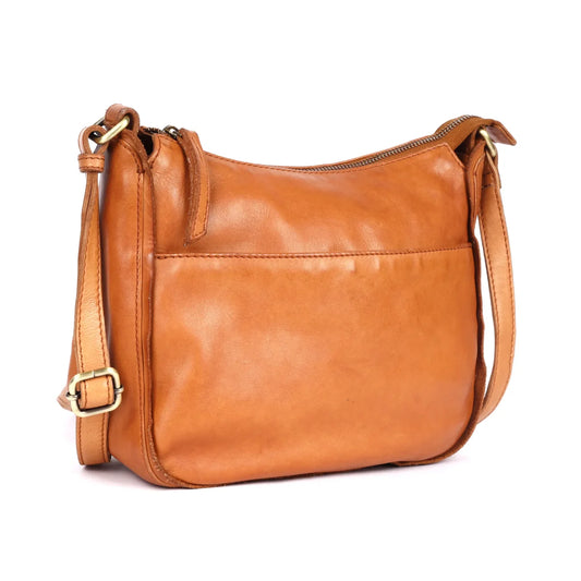 Clover Cross Body Leather Bag Tan