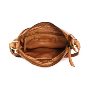 Clover Cross Body Leather Bag Tan