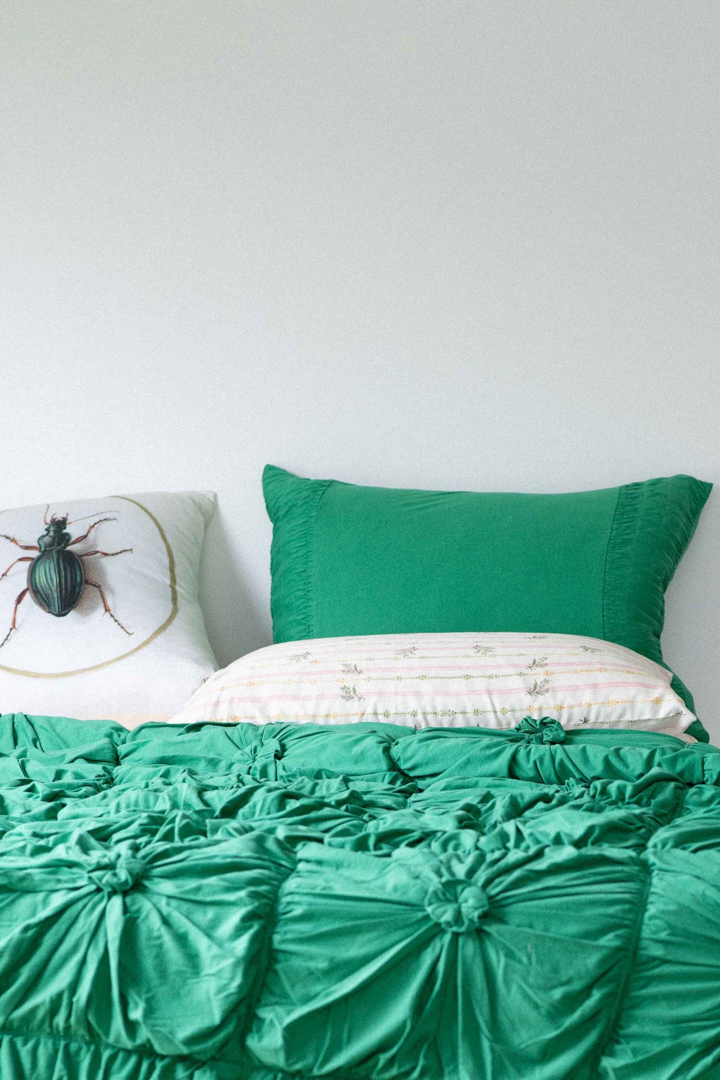 Rosette Pillowcase Set Emerald