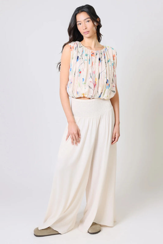 Sass Floral Print Sheer Top