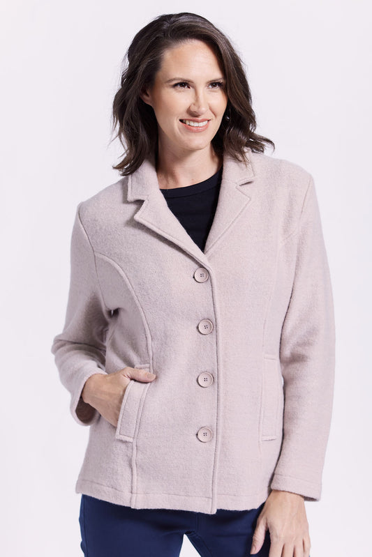 Boiled Wool Blazer Stone SW959S