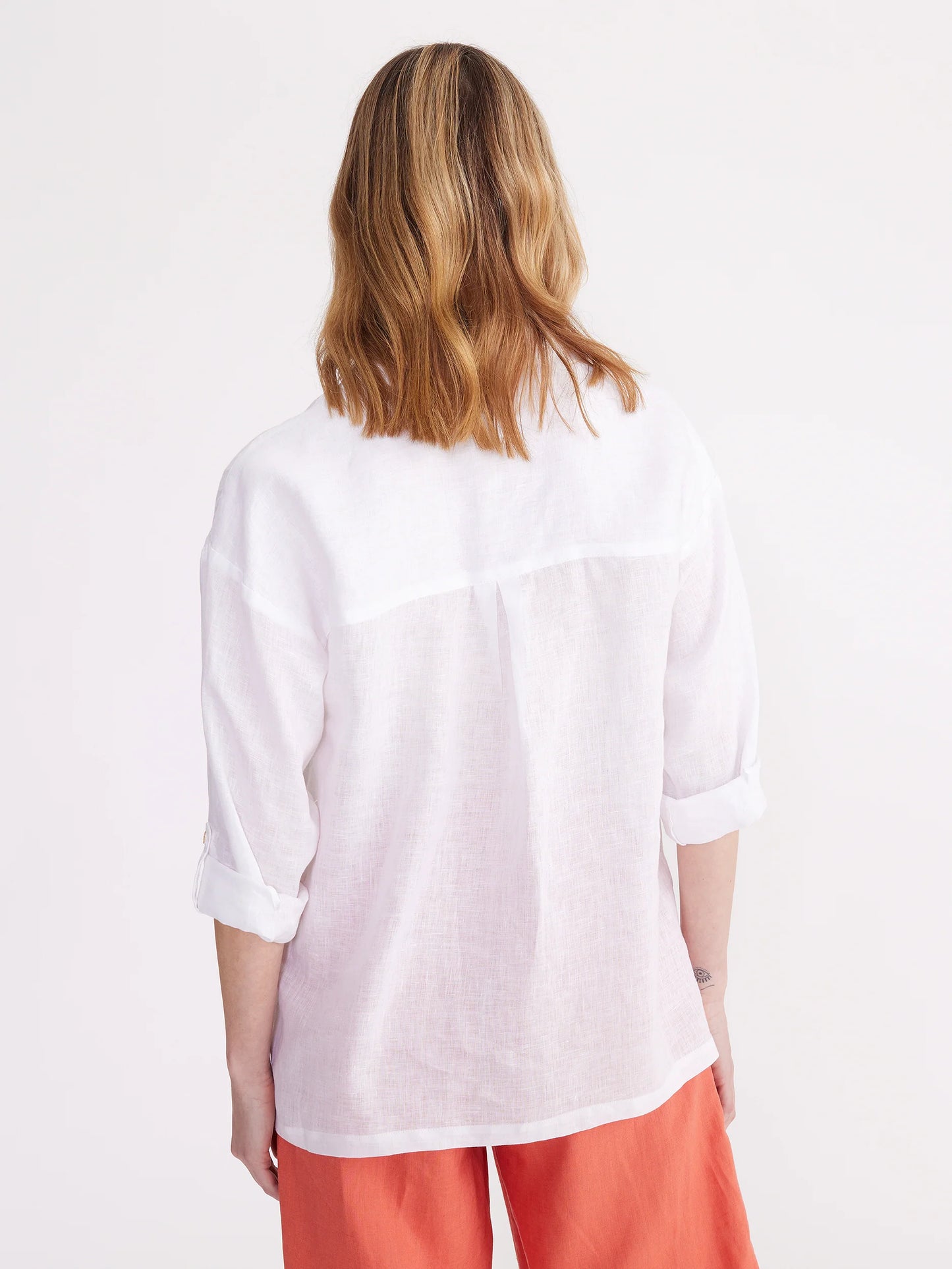 Yarra Trail Relaxed Linen Overshirt White
