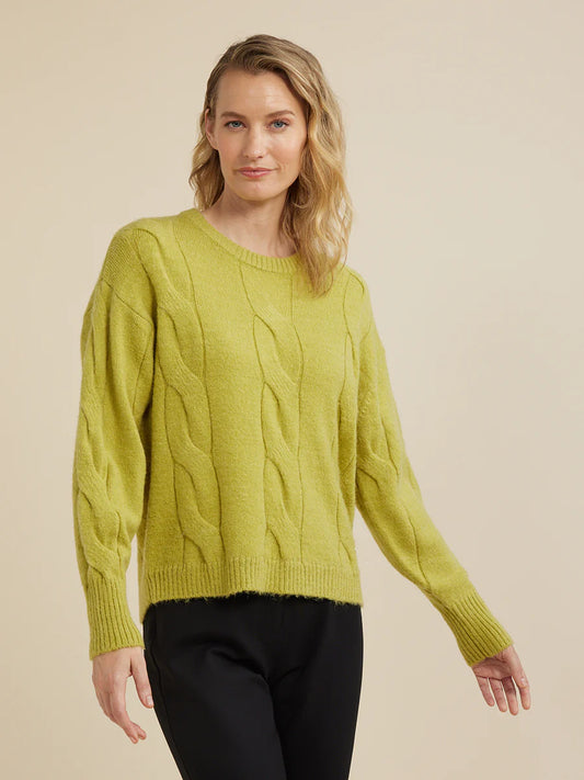 CABLE JUMPER WINTER WHITE/BAMBOO