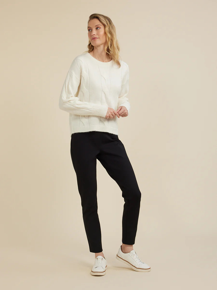 CABLE JUMPER WINTER WHITE/BAMBOO