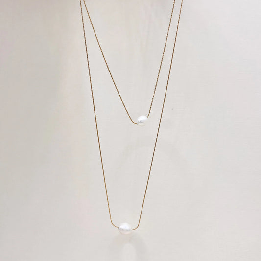 Leila Pearl Necklace Gold
