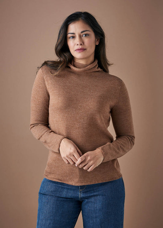 Fine Roll Neck Top Gingerbread