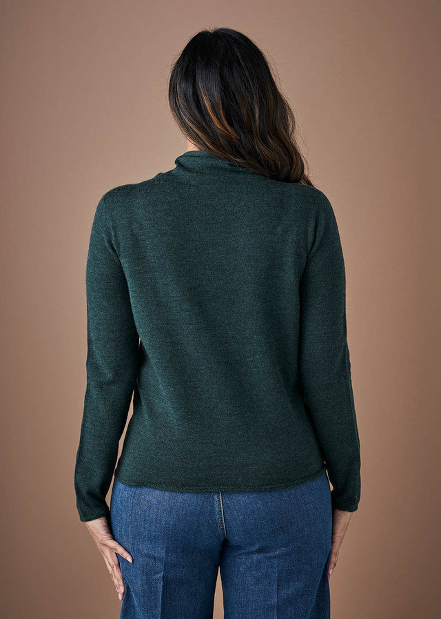 Fine Roll Neck Top Seaweed