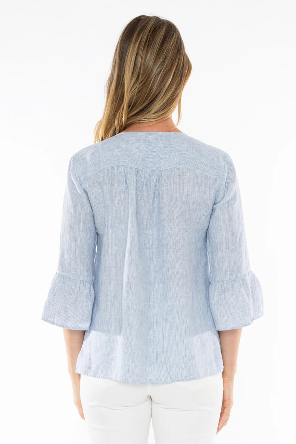 Core Stripe Top Denim/White