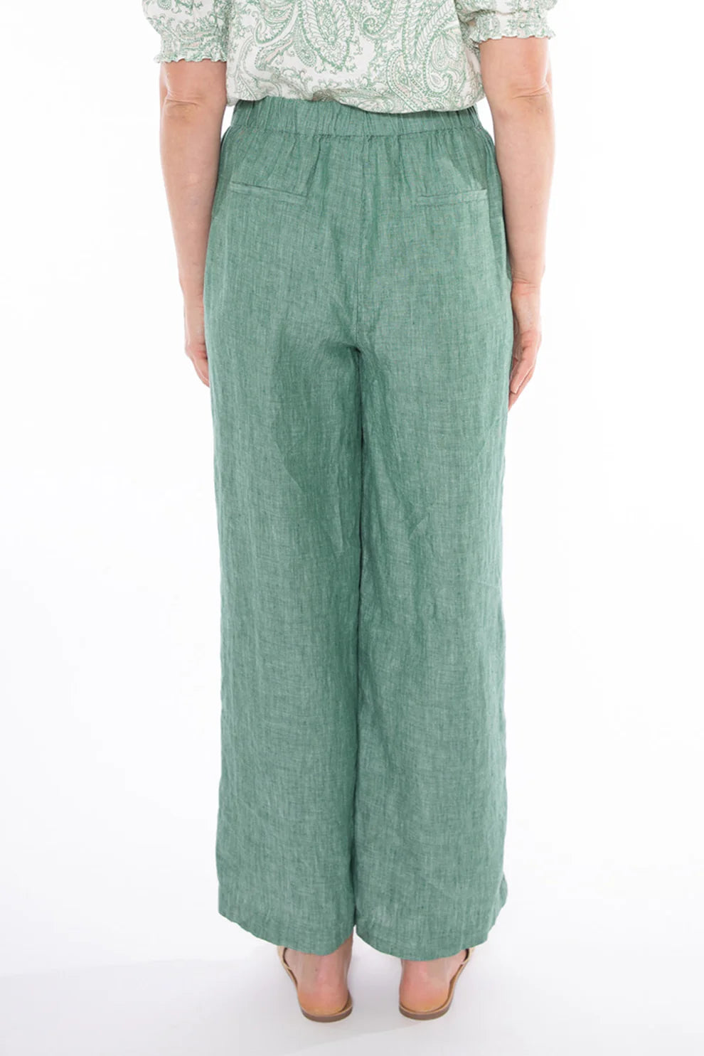 Wide Leg Linen Pant Honeydew