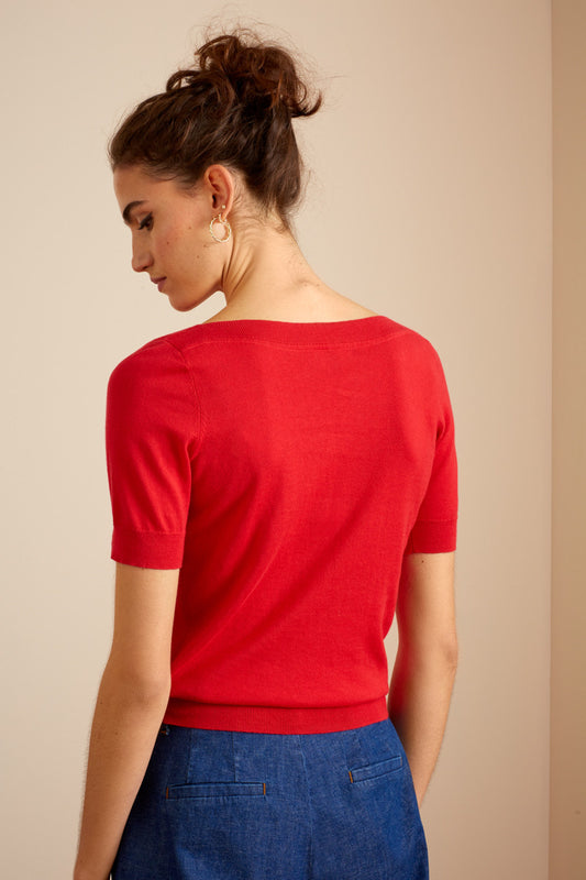 King Louie Audrey Top Organic Cottonclub Jalepeno Red