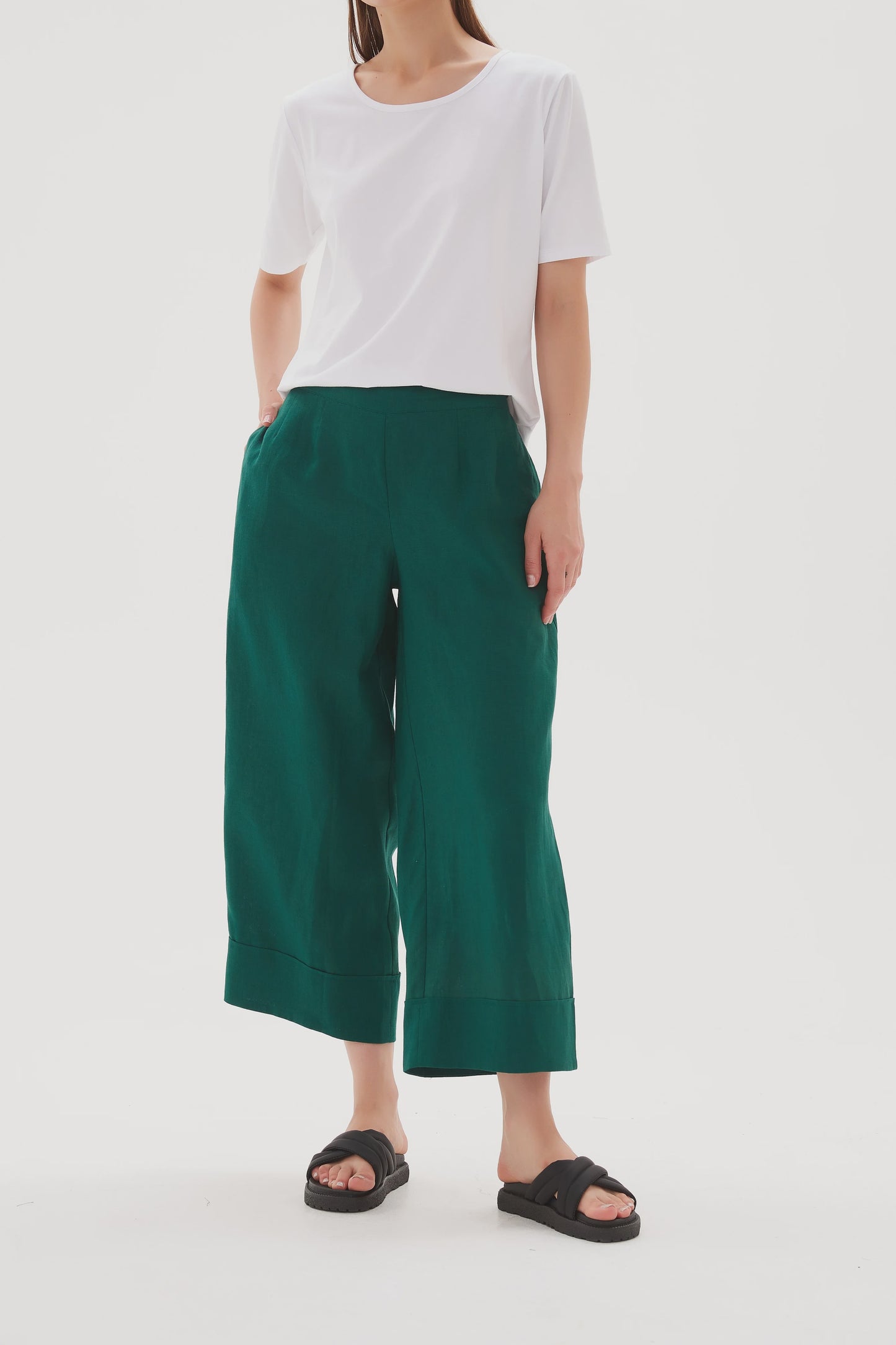Tirelli Classic Linen Pant Emerald Green