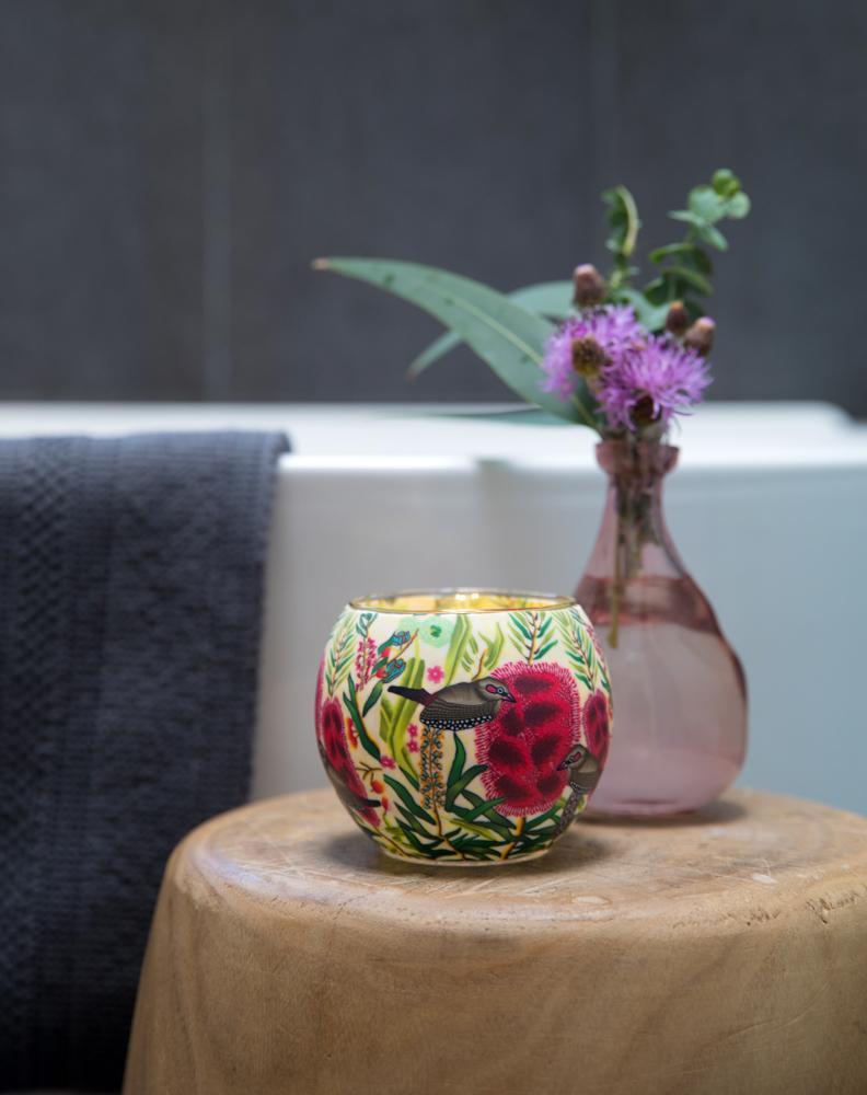 Bottle Brush Tealight Candle Holder