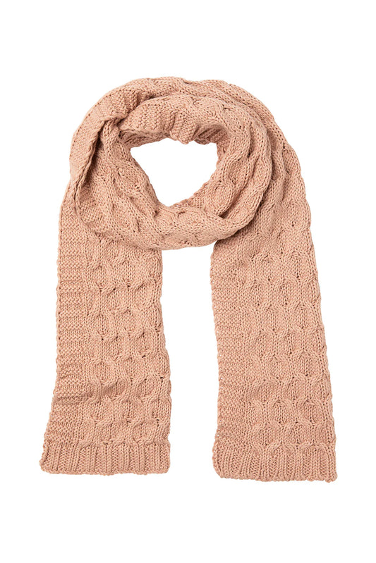 Indus Chain Stitch Knit Scarf Blush