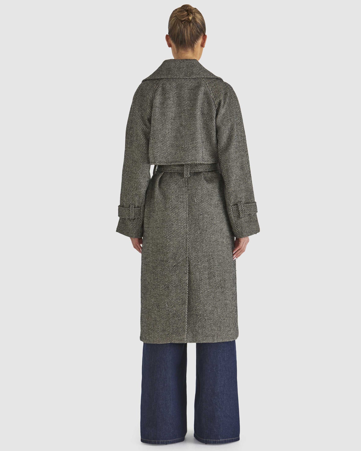 Charmer Trench Coat Black/Cream Black