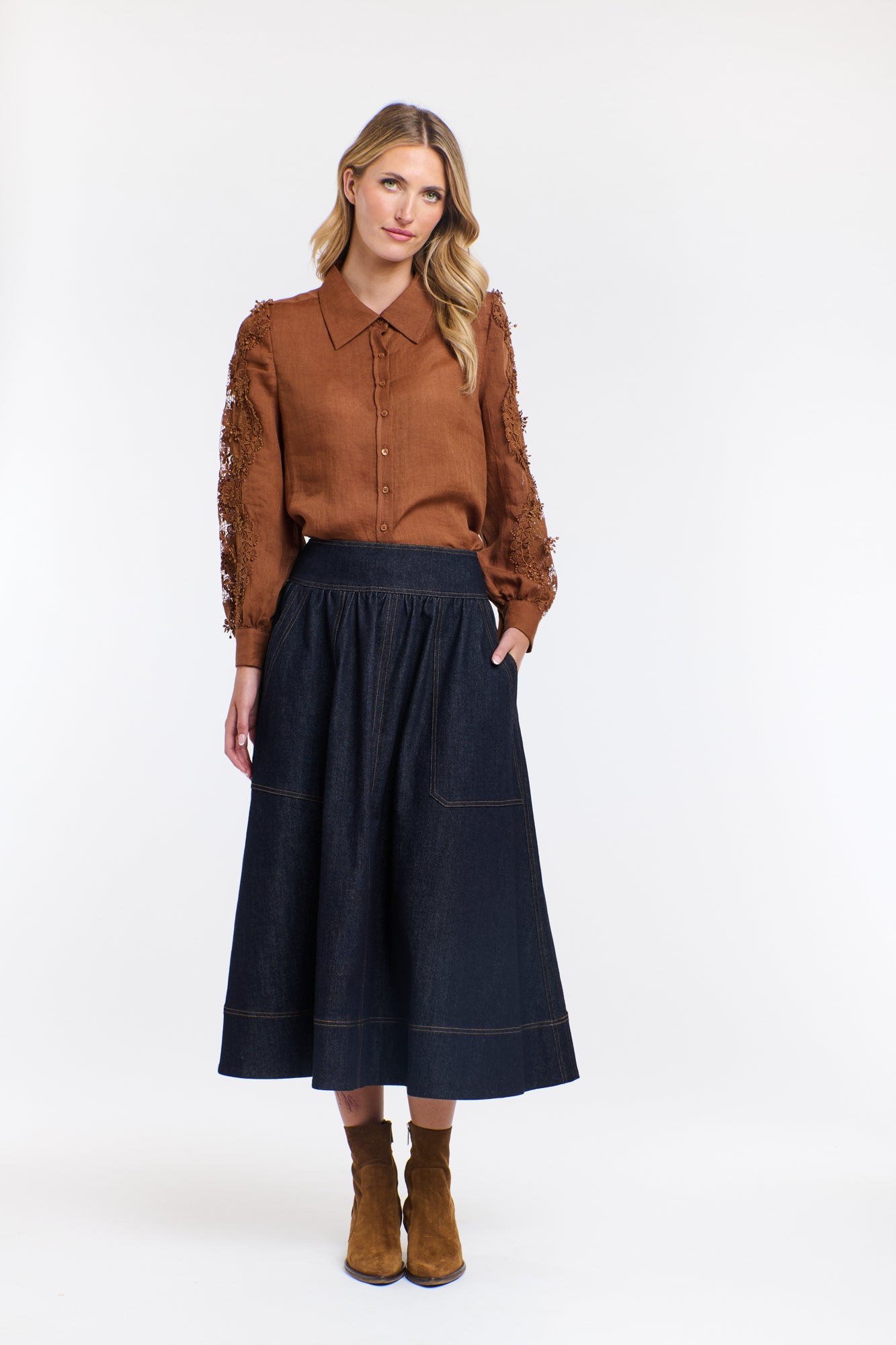 Marion Denim Skirt Dark Denim