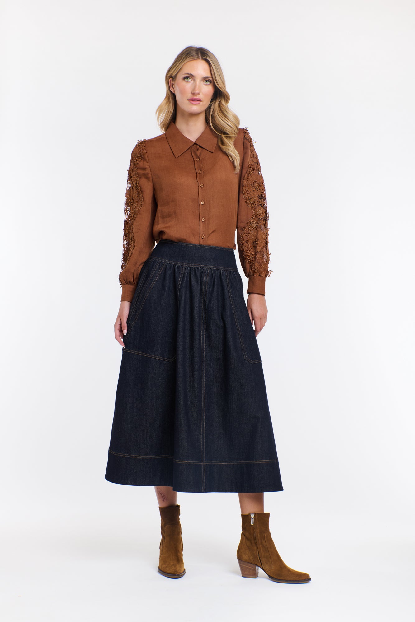 Marion Denim Skirt Dark Denim