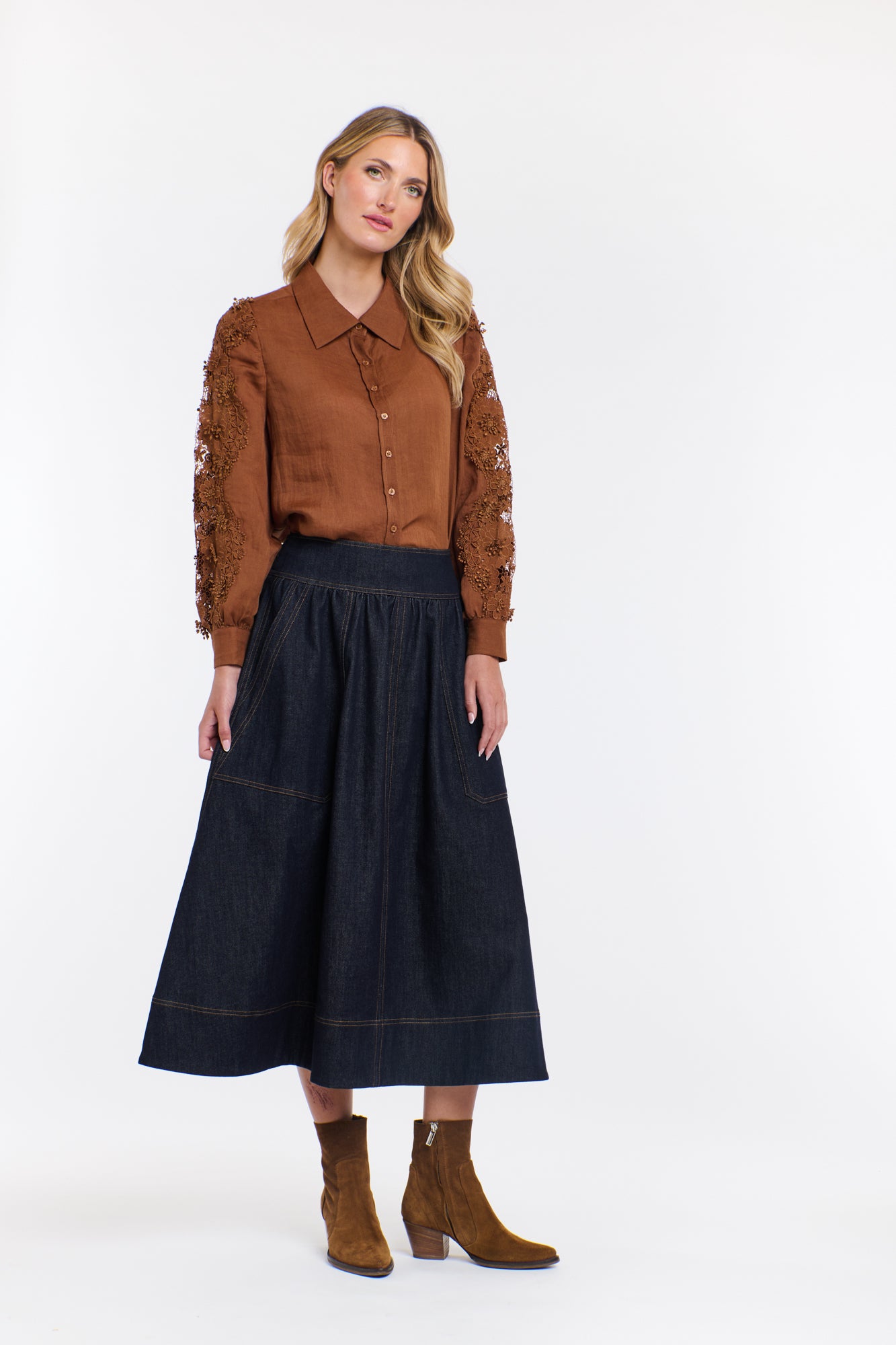 Marion Denim Skirt Dark Denim