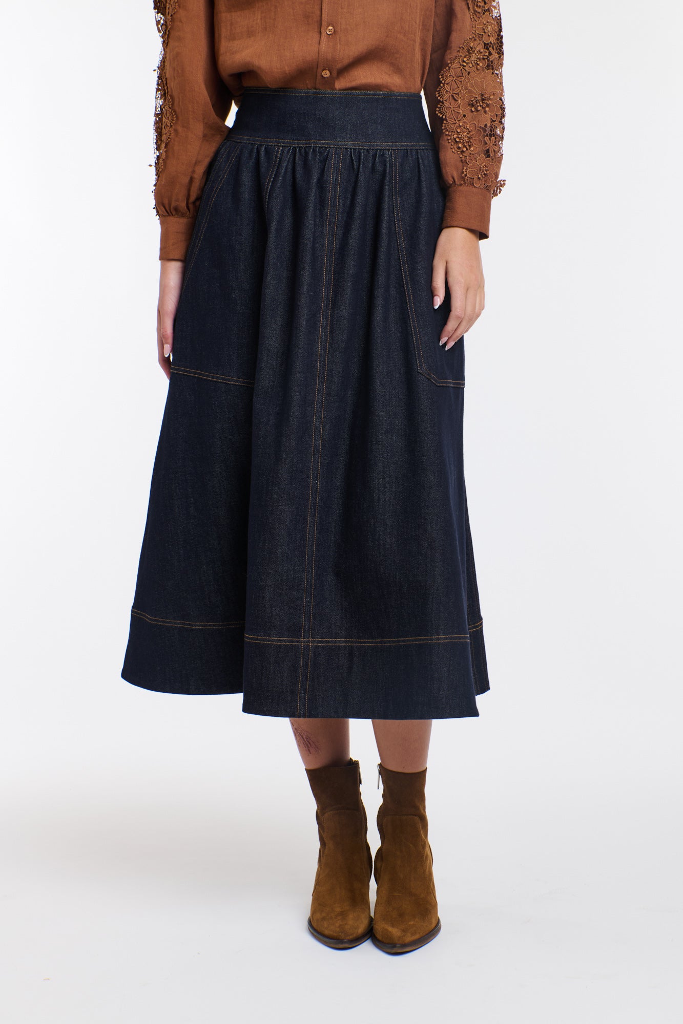 Marion Denim Skirt Dark Denim
