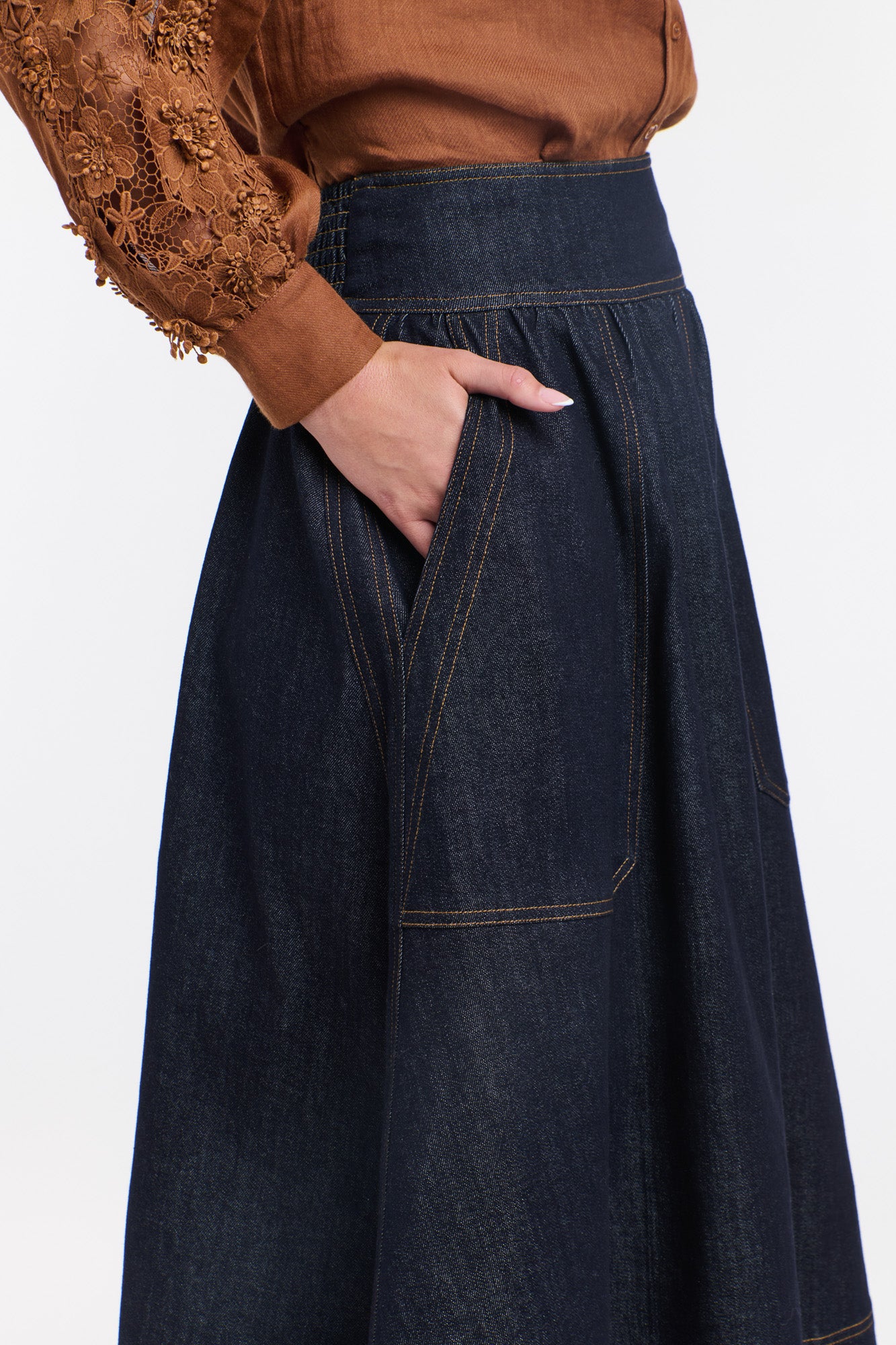 Marion Denim Skirt Dark Denim