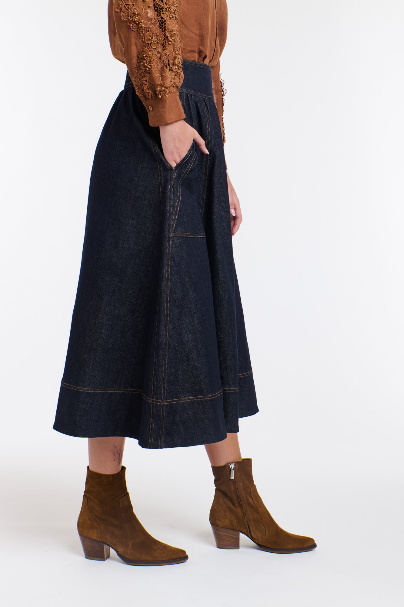 Marion Denim Skirt Dark Denim