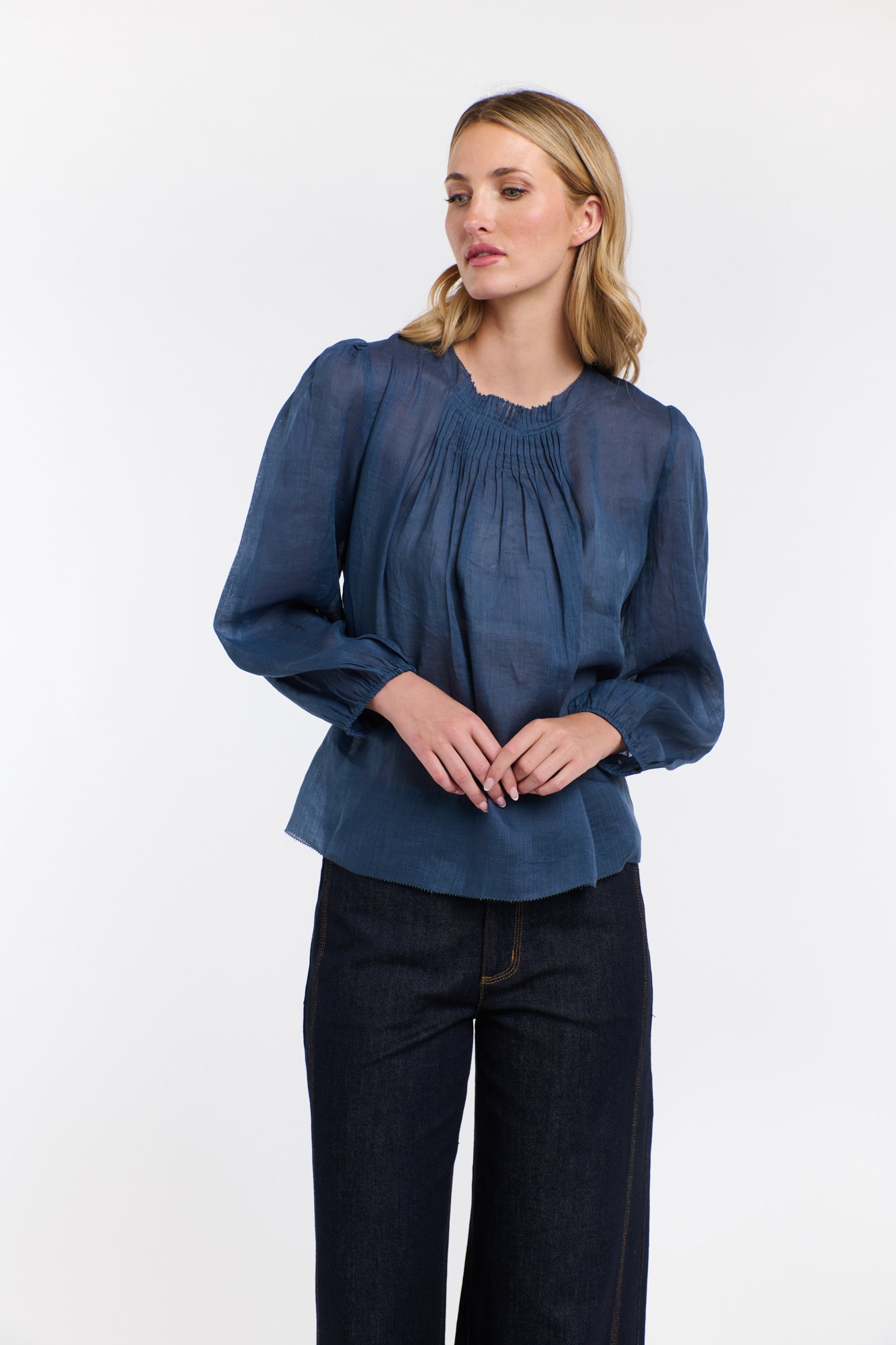 Ariel Pintuck Top Denim