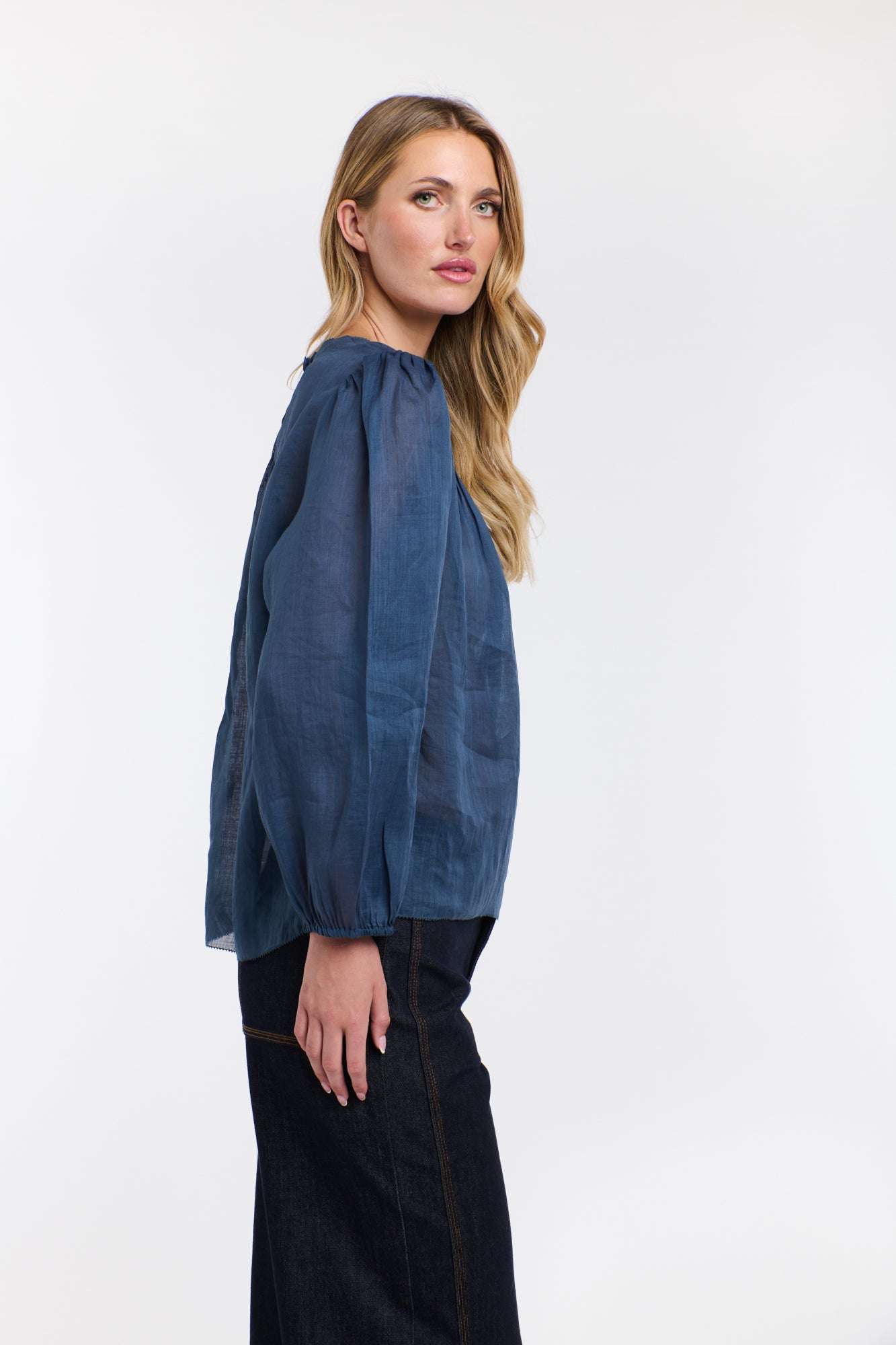 Ariel Pintuck Top Denim